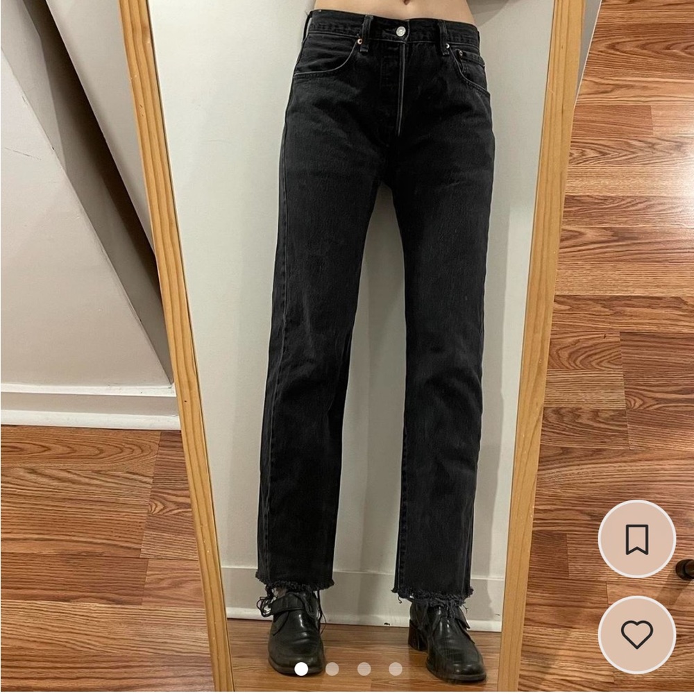 Levis 501 - Faded black jeans with button fly